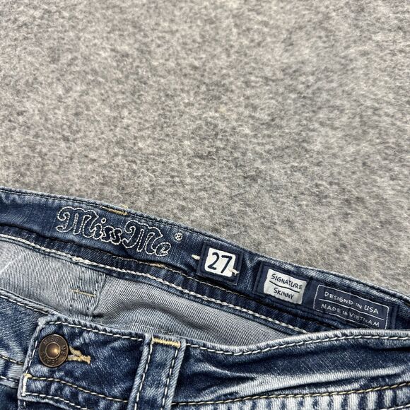Miss Me Signature Skinny Cropped Jeans Women's Size 27 Blue Faded Jeans - Picture 9 of 10